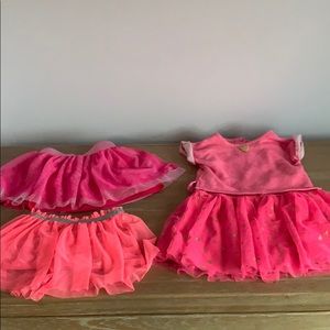 Hot pink very cute two skirts one dress